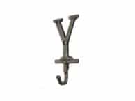 Rustic Gold Cast Iron Letter Y Alphabet Wall Hook 6