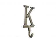 Rustic Gold Cast Iron Letter K Alphabet Wall Hook 6
