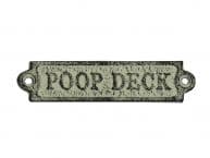 Whitewashed Cast Iron Poop Deck Sign 6