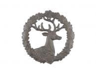 Cast Iron Deer and Wreath Kitchen Trivet 8