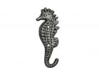 Rustic Silver Cast Iron Seahorse Hook 5