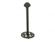 Rustic Black Cast Iron Seashell Extra Toilet Paper Stand 16