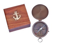 Antique Brass Gentlemens Compass w- Rosewood Box 4