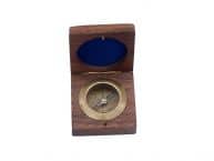 Antique Brass Desk Compass with Rosewood Box 3