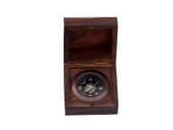 Antique Copper Black Desk Compass with Rosewood Box 3