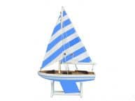 Wooden Decorative Sailboat Model Blue Prince 12
