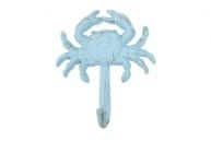 Rustic Light Blue Cast Iron Wall Mounted Crab Hook 5