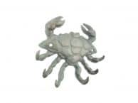 Antique Bronze Cast Iron Decorative Crab with Six Metal Wall Hooks 7