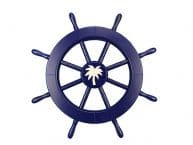 Dark Blue Decorative Ship Wheel with Palm Tree 18