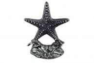 Set of 2- Antique Silver Cast Iron Starfish Book Ends 11