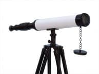Floor Standing Oil-Rubbed Bronze-White Leather With Black Stand Harbor Master Telescope 50