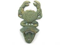Antique Bronze Cast Iron Wall Mounted Crab Bottle Opener 6