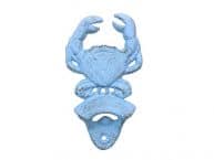 Rustic Light Blue Cast Iron Wall Mounted Crab Bottle Opener 6