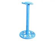 Light Blue Whitewashed Cast Iron Sea Turtle Extra Toilet Paper Stand 13