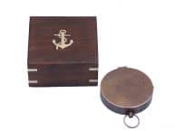 Antique Copper Gentlemens Compass With Rosewood Box 4