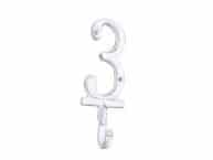 Whitewashed Cast Iron Number 3 Wall Hook 6