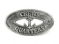Antique Silver Cast Iron Crews Quarters with Anchor Sign 8