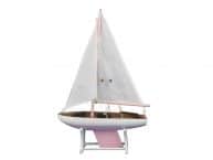 Wooden Decorative Sailboat Model 12 - Pink Model Boat