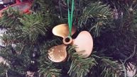 Antique Brass RMS Titanic Propeller Christmas Tree Ornament 4