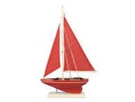Wooden Red Sea Model Sailboat 17