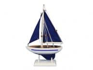 Wooden Blue Pacific Sailer with Blue Sails Model Sailboat Decoration 9