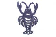 Rustic Dark Blue Cast Iron Lobster Trivet 11