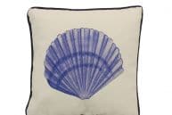 Blue and White Seashell Decorative Throw Pillow 10