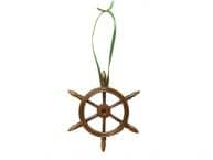 Antique Copper Decorative Ship Wheel Christmas Ornament 6