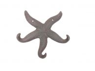 Cast Iron Wall Mounted Decorative Metal Starfish Triple Hook 8