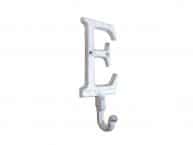 Whitewashed Cast Iron Letter E Alphabet Wall Hook 6
