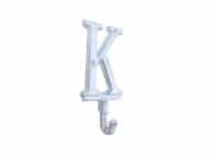 Whitewashed Cast Iron Letter K Alphabet Wall Hook 6