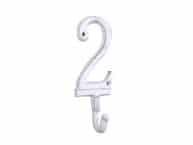 Whitewashed Cast Iron Number 2 Wall Hook 6