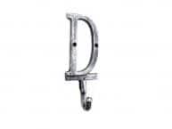 Rustic Silver Cast Iron Letter D Alphabet Wall Hook 6