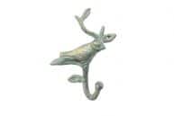 Antique Seaworn Bronze Cast Iron Decorative Bird Hook 6