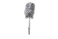 Rustic Silver Cast Iron Decorative Owl Hook 6