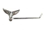 Rustic Silver Cast Iron Whale Tail Toilet Paper Holder 11