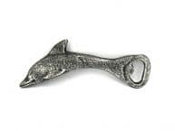 Antique Silver Cast Iron Dolphin Bottle Opener 7