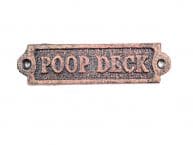 Rustic Copper Cast Iron Poop Deck Sign 6