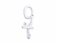 Whitewashed Cast Iron Number 9 Wall Hook 6