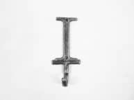 Rustic Silver Cast Iron Letter I Alphabet Wall Hook 6