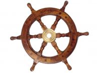 Deluxe Class Wood and Brass Decorative Ship Wheel 12