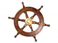 Deluxe Class Wood and Brass Decorative Ship Wheel 15