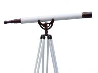 Floor Standing Bronzed With White Leather Anchormaster Telescope 65