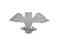 Whitewashed Cast Iron Flying Owl Decorative Metal Talons Wall Hooks 6