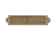 Antique Brass Poop Deck Sign 6