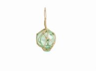Seafoam Green Japanese Glass Ball Fishing Float With Brown Netting Decoration 2