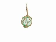Seafoam Green Japanese Glass Ball Fishing Float With Brown Netting Decoration 3