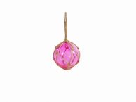 Pink Japanese Glass Ball Fishing Float With Brown Netting Decoration 4