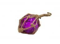 Purple Japanese Glass Ball Fishing Float With Brown Netting Decoration 2