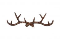 Rustic Copper Cast Iron Antler Wall Hooks 15
